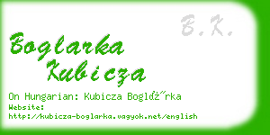 boglarka kubicza business card